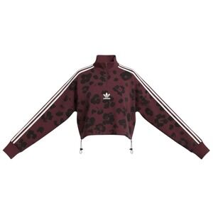 Adidas Originals Bellista Leopard Print Crop Half Zip Sweatshirt Women's S NWT